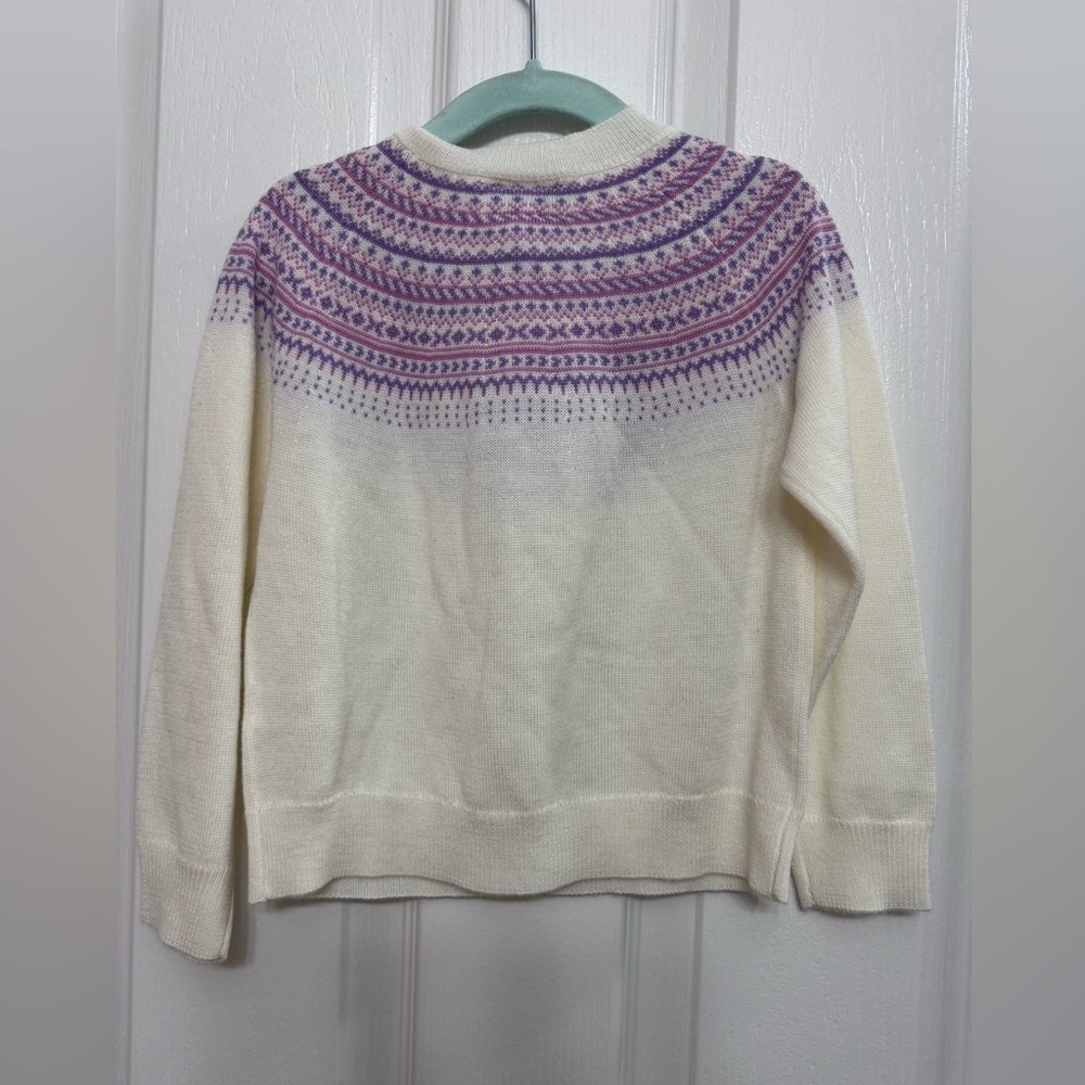Rachel Riley London Ivory Fair Isle Knit Sweater | Girls 4Y | Wool Blend | NWT - Picture 6 of 7